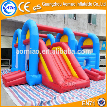 Outdoor / indoor inflável bouncer inflável obstáculo curso para crianças